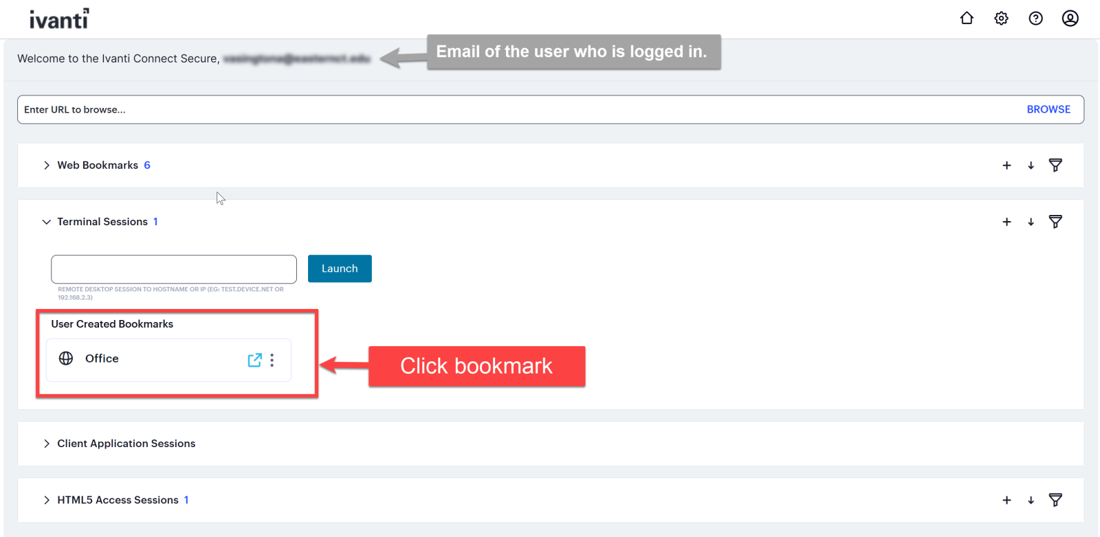 Windows bookmark