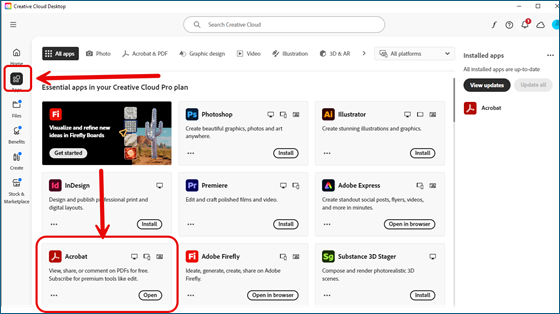Adobe Creative Cloud Dashboard