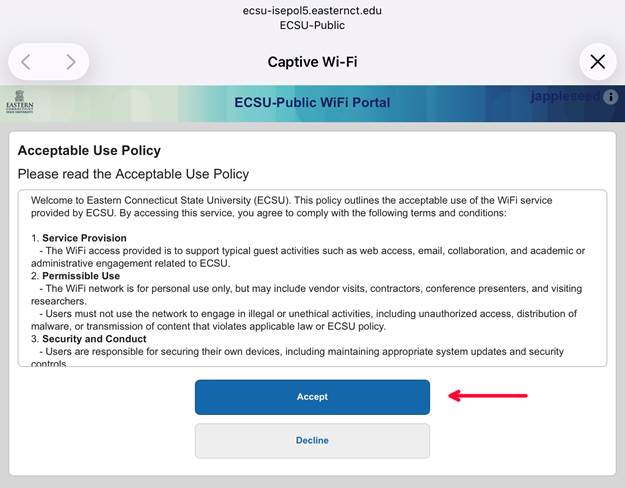 Guest acceptable use policy